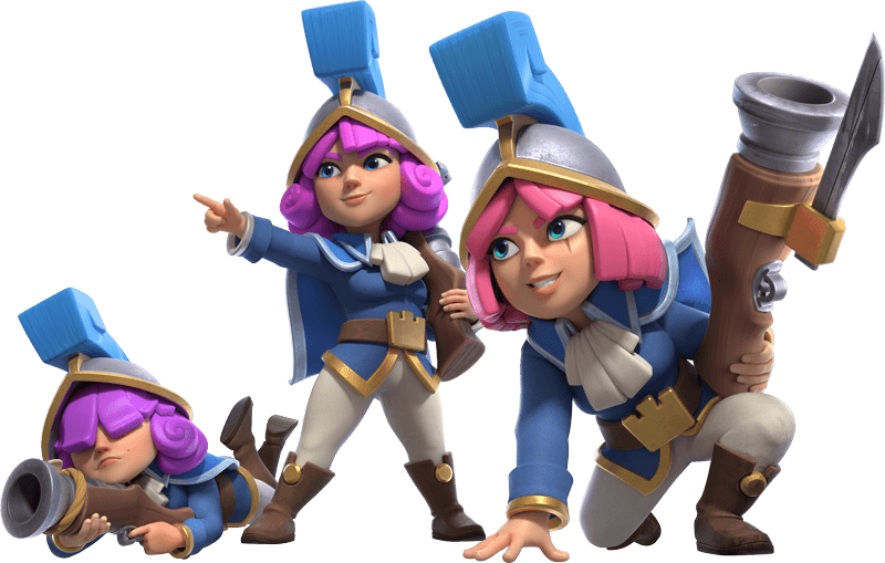 Todas as Três Mosqueteiras do Clash Royale Três Mosqueteiras