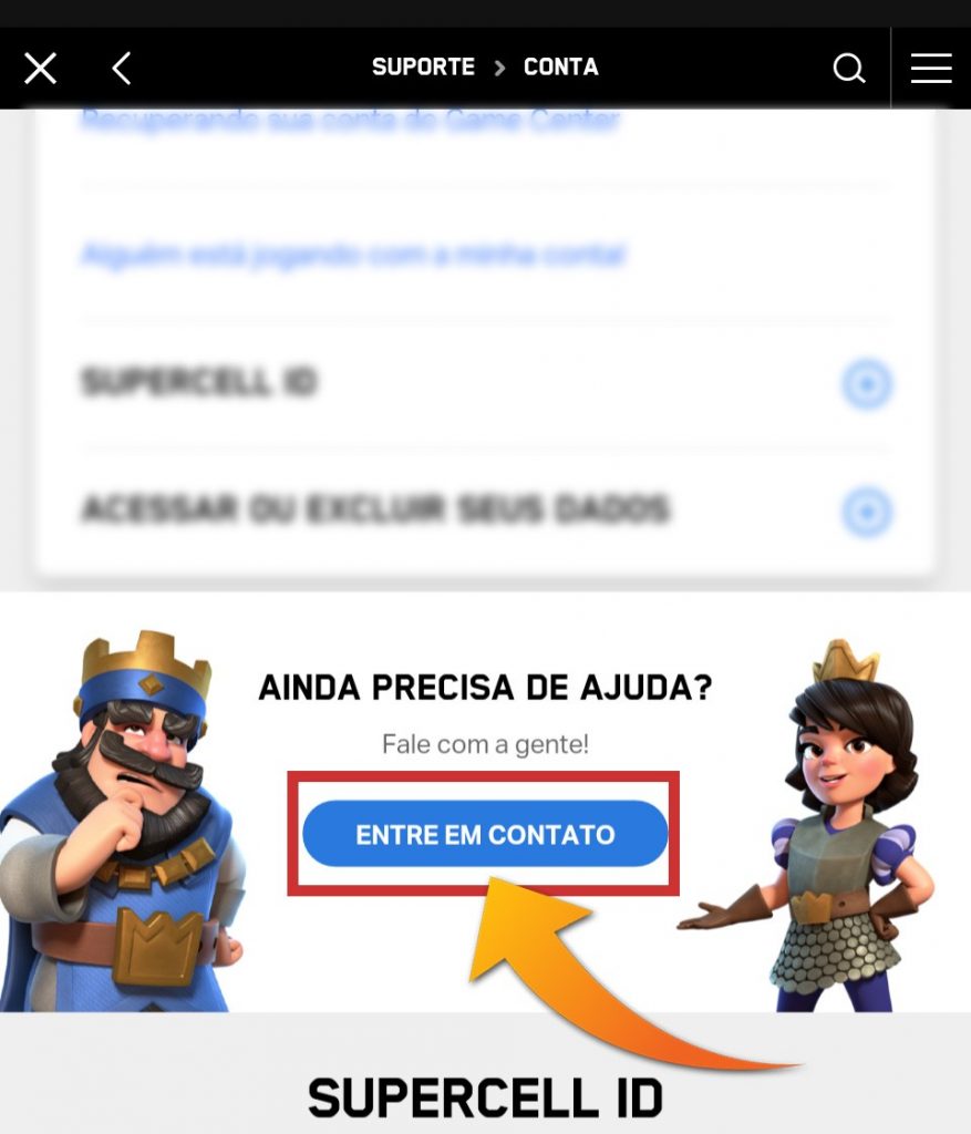 Recuperar Conta do Clash Royale - Falar com suporte da Supercell