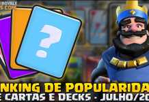 Popularidade das Cartas de Julho/2017 (Snapshot #30)