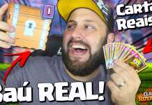 GANHEI UM BAÚ DE VERDADE COM AS CARTAS REAIS DO CLASH ROYALE – BRUNO CLASH