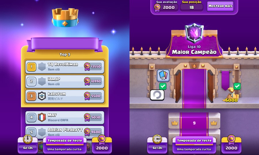 TV Royale: Ranqueado Competitivo, Mudança no Nível do Rei, Caminho