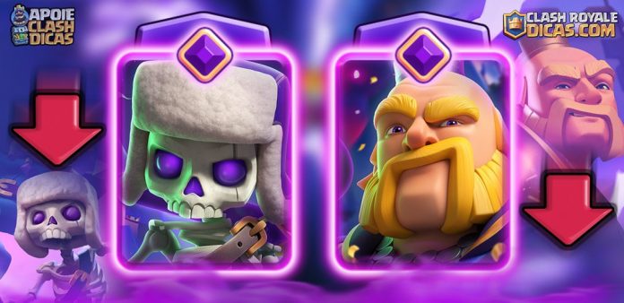 Mudanças na evolução das cartas do Clash Royale com os Esqueletos e Gigante Real