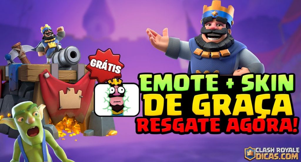 mote e Skin de Torre Grátis no Clash Royale Agora
