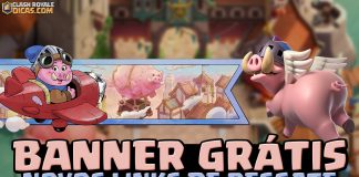 Banner do Balão de Ar Quente Grátis + Porco Piloto nom Clash Royale