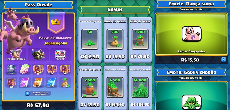 Preços com descontos na Loja do Clash Royale Reduções de Preços na Loja do Clash Royale