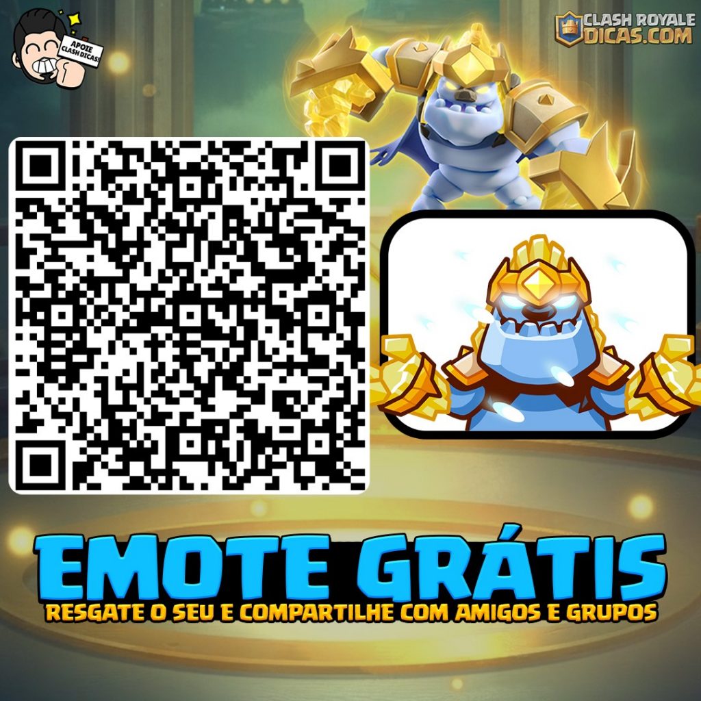 QR Code Resgate Clash Royale - Emote Golem de Gelo Heroico