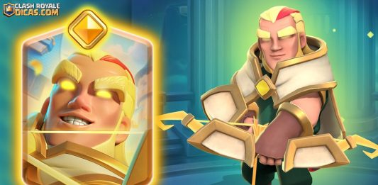 Tudo sobre o Arqueiro Mágico Herói ✨🏹 Atributos, Habilidade e Gameplay Novo Herói: Arqueiro Mágico com recuo, isca e disparo triplo de 15,5 quadrados