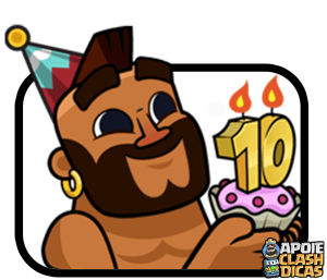 Emote do Corredor e o Bolo de 10º Aniversário Emote do Corredor e o Bolo de 10º Aniversário no Clash Royale