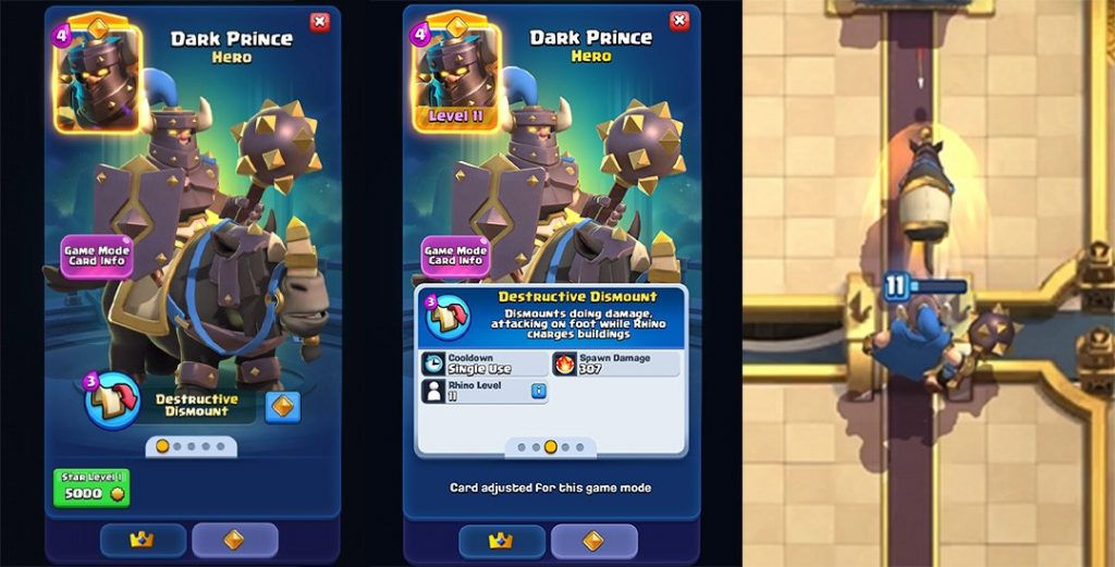 Habilidade Descida Destrutiva do Príncipe das Trevas Herói Clash Royale
