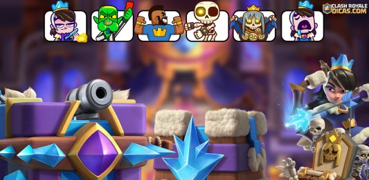 Prévia da 84ª Temporada: “Frio como pedra” ❄️🏹 — Emotes, Skins de Torre, Boosts, Eventos e Mais 84ª Temporada do Clash Royale: Tudo que vem por aí