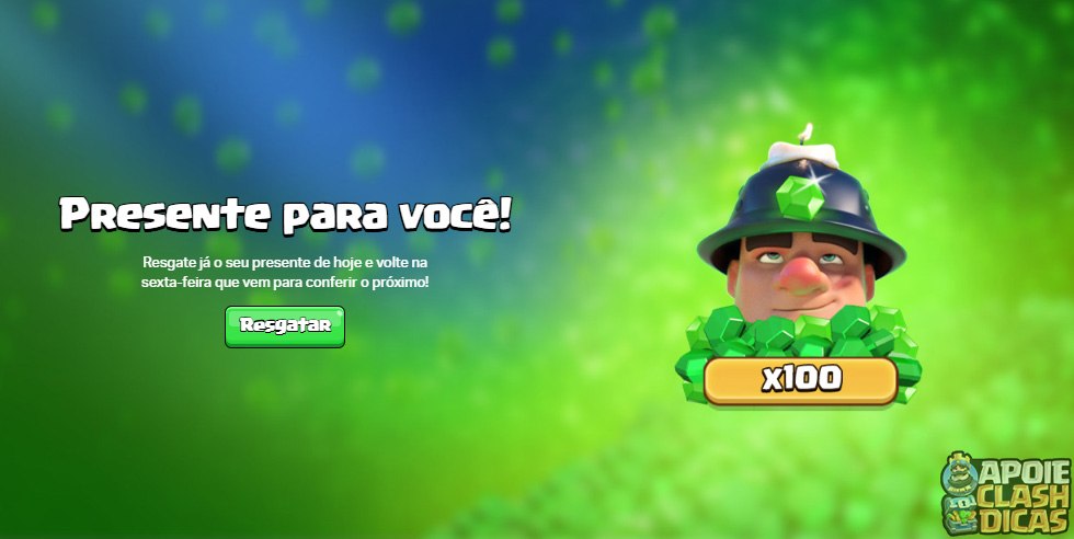 100 Gemas Grátis no Clash Royale Resgate de 100 Gemas Grátis no Clash Royale