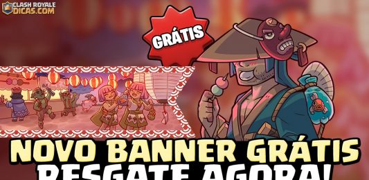 Resgate Grátis! 🎌 Banner do Festival Ronin no Clash Royale Banner grátis do Festival Ronin
