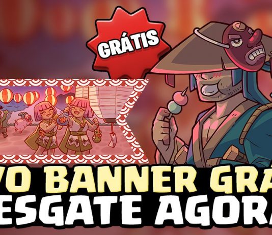 Resgate Grátis! 🎌 Banner do Festival Ronin no Clash Royale Banner grátis do Festival Ronin