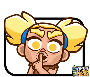 Emote secreto Shhh da Berserker Heroica no Clash Royale Emote secreto da Berserker Heroica fazendo silêncio no Clash Royale