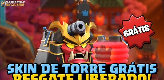 Skin de Torre Grátis Santuário Samurai ⛩️👹 Resgate por tempo limitado Skin de Torre Grátis Santuário Samurai no Clash Royale