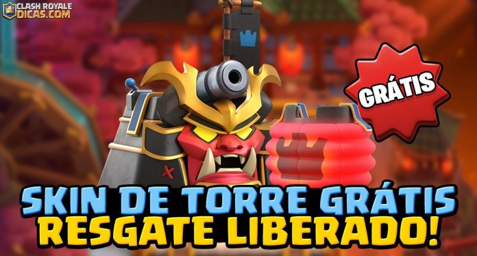 Resgate o Santuário Samurai: Skin de Torre Grátis Skin de Torre Grátis Santuário Samurai no Clash Royale