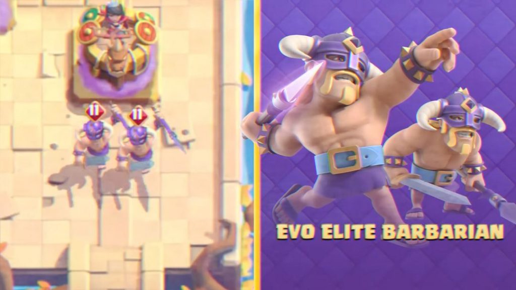 Bárbaros de Elite evoluídos na TV Royale do Clash Royale