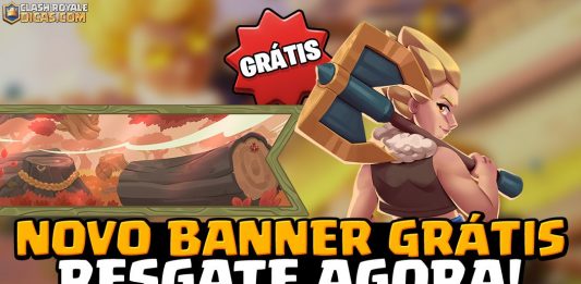 Resgate Grátis! 🌲🪓 Banner da Valquíria Heroica no Clash Royale Banner grátis da Valquíria Heroica