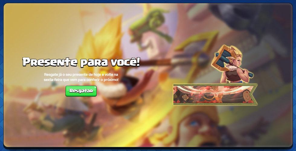 Resgate do Banner da Valquíria Heroica na Supercell Store Banner grátis da Valquíria Heroica disponível na Supercell Store