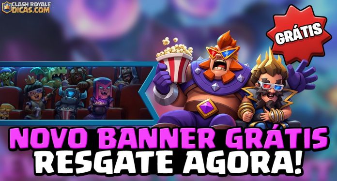 Banner Mago Elétrico Heroico Banner PopCorn Grátis Clash Royale