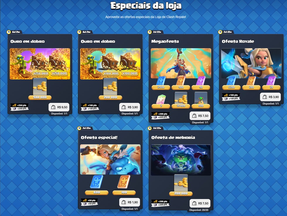 Comprar Ofertas de ouro na Supercell Store de Clash Royale Ofertas de ouro na Supercell Store de Clash Royale