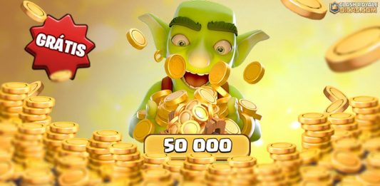 Resgate 50k de Ouro Grátis 🎁 Resgate por tempo limitado! 50k de Ouro grátis Clash Royale Supercell Store