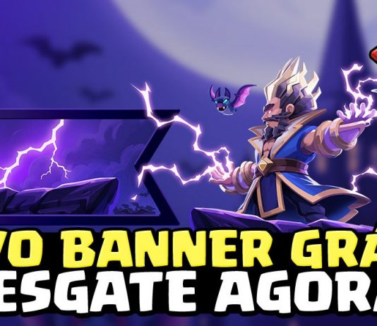 Banner do Mago Elétrico Heroico Grátis ⚡🦇 Resgate o conjunto completo Banner grátis Mago Elétrico Heroico Clash Royale