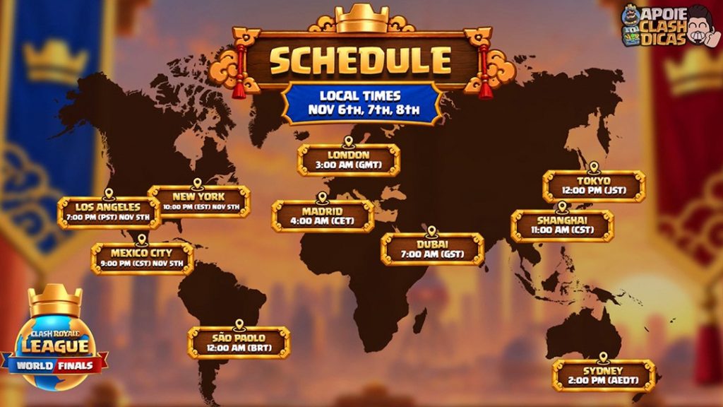 Anúncio da final mundial de Clash Royale de 6 a 8 de novembro de 2026